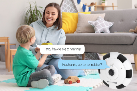 Kamera wewnętrzna WiFi IP 3MPx 360° Tuya zoom