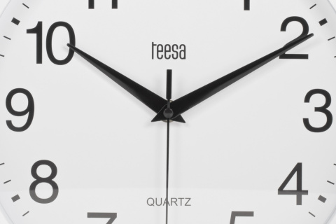 Zegar ścienny 25 cm Teesa biały nowoczesny cichy
