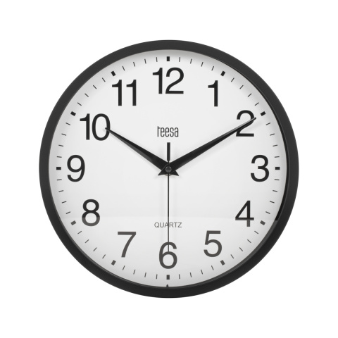 Zegar ścienny 25 cm Teesa czarny nowoczesny cichy