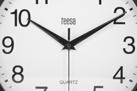 Zegar ścienny 25 cm Teesa czarny nowoczesny cichy