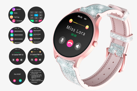 Smartwatch KIESLECT Lora Gold IP68 BT iOS rozmowy tętno