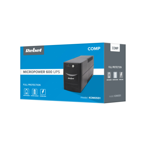 Zasilacz awaryjny UPS 600VA 360W Micropower Rebel