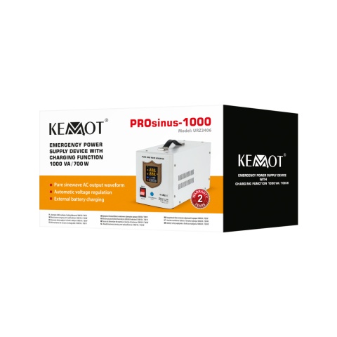 Zasilacz awaryjny UPS Kemot PROsinus 1000 12V/230V