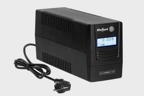 Zasilacz awaryjny komputerowy UPS REBEL 1000VA 600W 230 V 50Hz LCD USB RJ45 Zasilacz awaryjny komputerowy UPS REBEL 1000VA 600W 230 V 50Hz LCD USB RJ45