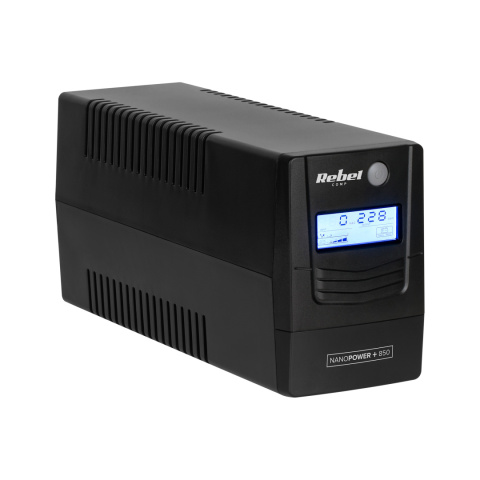 Zasilacz awaryjny komputerowy UPS REBEL Plus 850VA 480W LCD USB RJ45