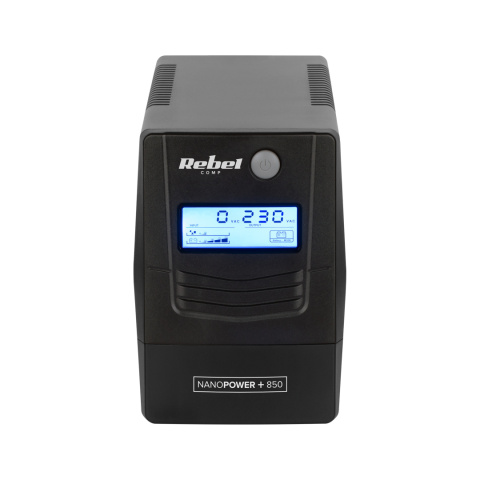 Zasilacz awaryjny komputerowy UPS REBEL Plus 850VA 480W LCD USB RJ45
