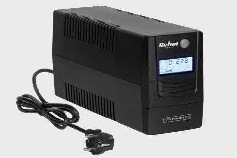 Zasilacz awaryjny komputerowy UPS REBEL Plus 850VA 480W LCD USB RJ45