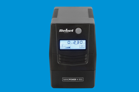 Zasilacz awaryjny komputerowy UPS REBEL Plus 850VA 480W LCD USB RJ45