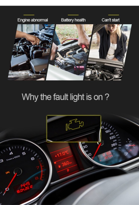 Miernik diagnostyczny skaner OBD2 tester baterii Konnwei KW870