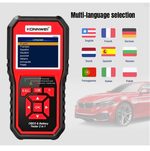Miernik diagnostyczny skaner OBD2 tester baterii Konnwei KW870