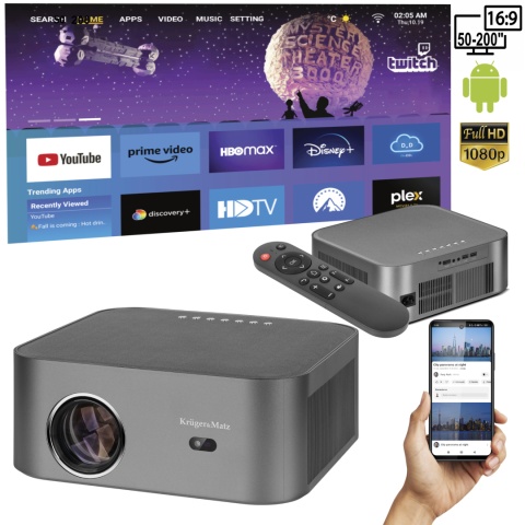 Projektor LED FullHD smart TV LCD Android 2/32GB Wifi Bluetooth V-LED100 Projektor LED FullHD smart TV LCD Android 2/32GB Wifi Bluetooth V-LED100