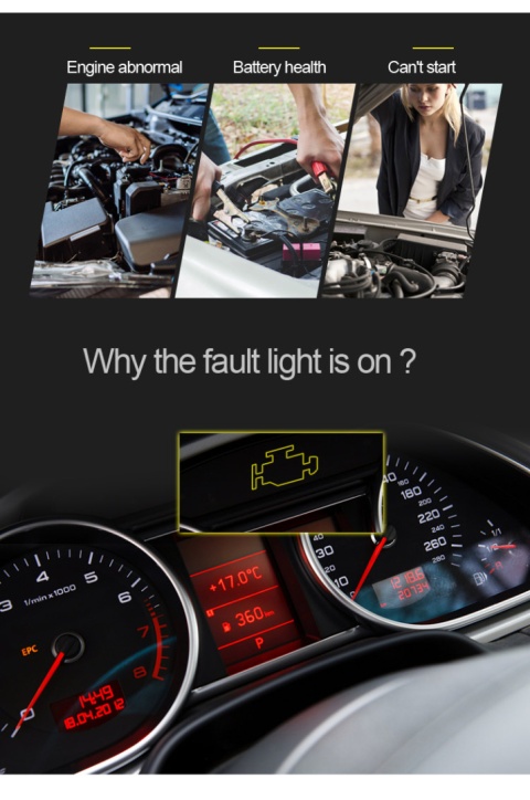Tester diagnostyczny aku skaner OBD2 Konnwei KW681 Tester diagnostyczny aku skaner OBD2 Konnwei KW681