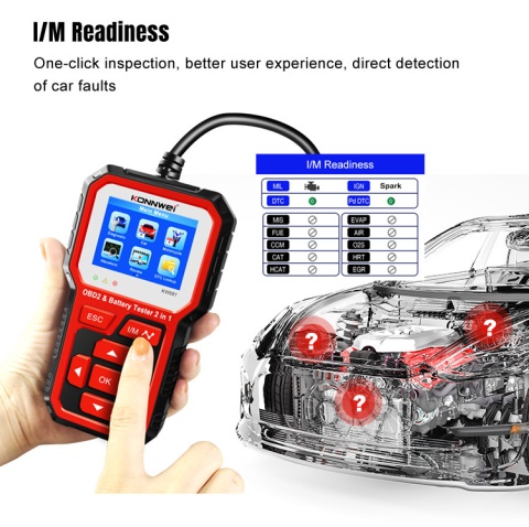 Tester diagnostyczny aku skaner OBD2 Konnwei KW681 Tester diagnostyczny aku skaner OBD2 Konnwei KW681