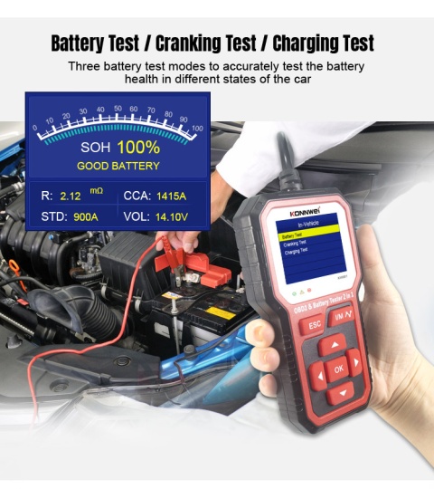 Tester diagnostyczny aku skaner OBD2 Konnwei KW681 Tester diagnostyczny aku skaner OBD2 Konnwei KW681