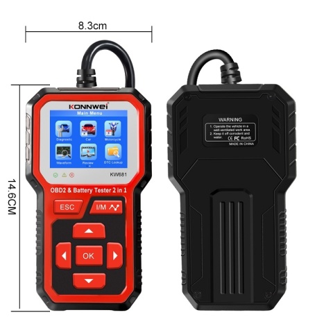 Tester diagnostyczny aku skaner OBD2 Konnwei KW681 Tester diagnostyczny aku skaner OBD2 Konnwei KW681