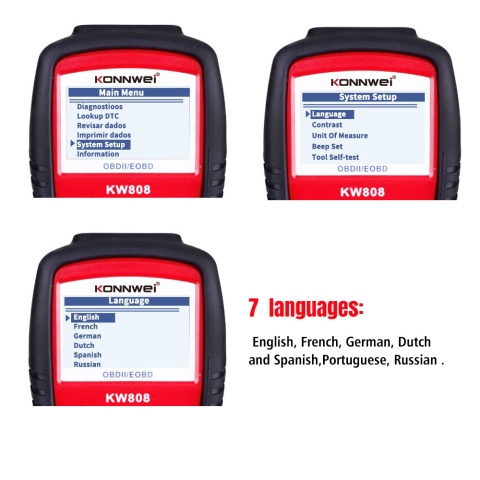 Tester diagnostyczny aku skaner OBD2 Konnwei KW808 Tester diagnostyczny aku skaner OBD2 Konnwei KW808