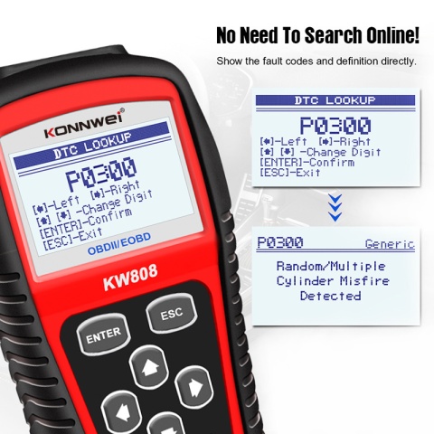 Tester diagnostyczny aku skaner OBD2 Konnwei KW808 Tester diagnostyczny aku skaner OBD2 Konnwei KW808