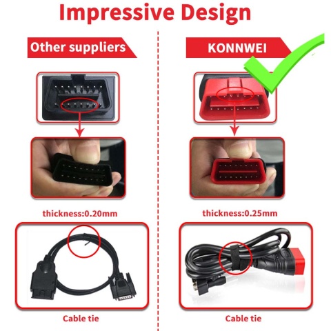Tester diagnostyczny aku skaner OBD2 Konnwei KW808 Tester diagnostyczny aku skaner OBD2 Konnwei KW808