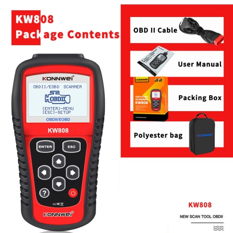 Tester diagnostyczny aku skaner OBD2 Konnwei KW808 Tester diagnostyczny aku skaner OBD2 Konnwei KW808