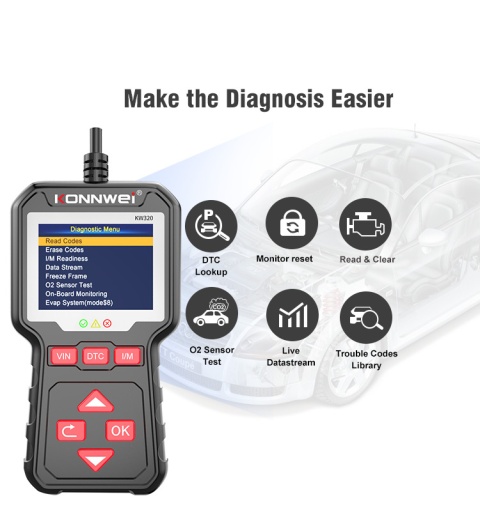 Tester diagnostyczny skaner OBD2 Konnwei KW320 Tester diagnostyczny skaner OBD2 Konnwei KW320