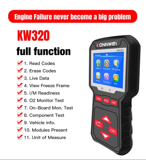 Tester diagnostyczny skaner OBD2 Konnwei KW320 Tester diagnostyczny skaner OBD2 Konnwei KW320