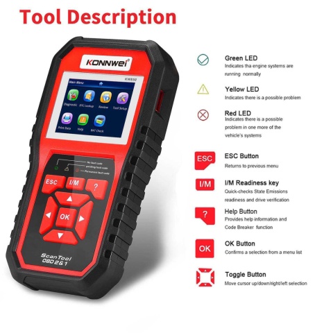 Tester diagnostyczny skaner OBD2 Konnwei KW850 Tester diagnostyczny skaner OBD2 Konnwei KW850