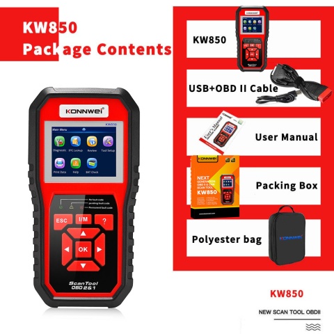 Tester diagnostyczny skaner OBD2 Konnwei KW850 Tester diagnostyczny skaner OBD2 Konnwei KW850