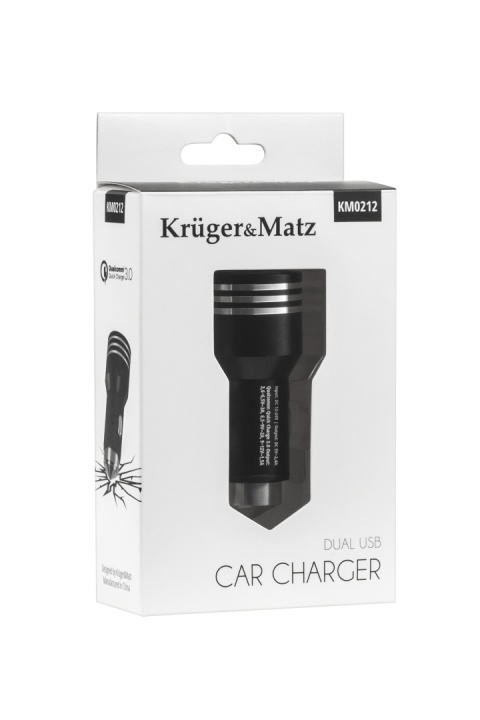 Ładowarka samochodowa 2xUSB 5 V / 2,4 A Quick Charge 3.0 Kruger&Matz Ładowarka samochodowa 2xUSB 5 V / 2,4 A Quick Charge 3.0 Kruger&Matz