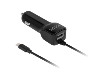 Ładowarka samochodowa M-Life Lightning+USB 2100 mA