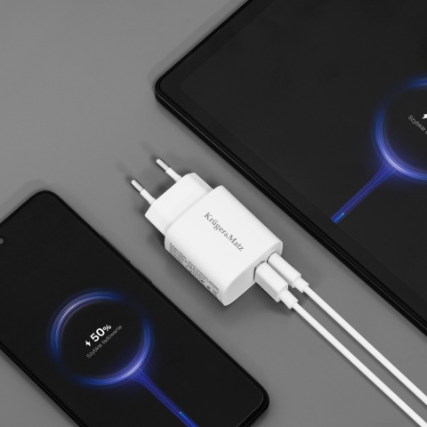 Ładowarka sieciowa Kruger&Matz GAN dual USB Power Delivery i Quick Charge