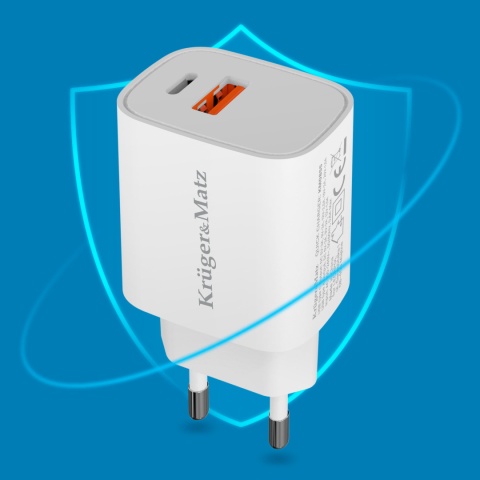 Ładowarka sieciowa Kruger&Matz GAN dual USB Power Delivery i Quick Charge