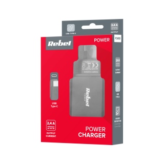 Ładowarka sieciowa kabel USB-C 5V 2400mA Rebel