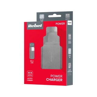 Ładowarka sieciowa kabel micro USB 5V 2400mA Rebel