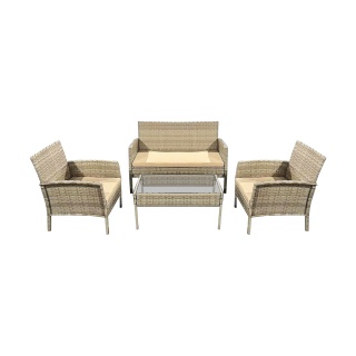 Meble ogrodowe zestaw ratan stolik fotel sofa poduchy rama metal alu MIA
