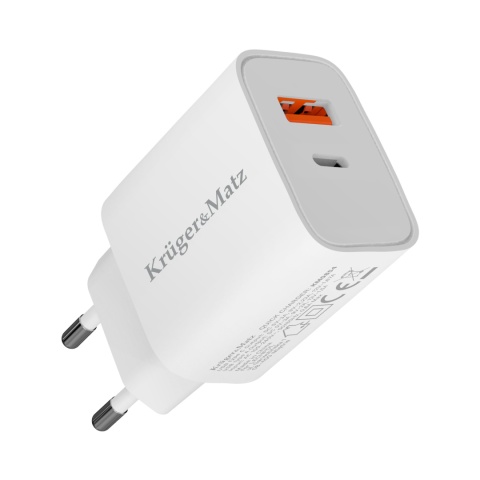 Szybka Ładowarka sieciowa GAN USB C Power Delivery Quick Charge Kruger&Matz Szybka Ładowarka sieciowa GAN USB C Power Delivery Quick Charge Kruger&Matz