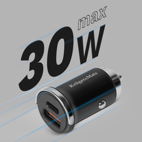 Szybka ładowarka samochodowa 30W USB C do zapalniczki 12-24V QC PD