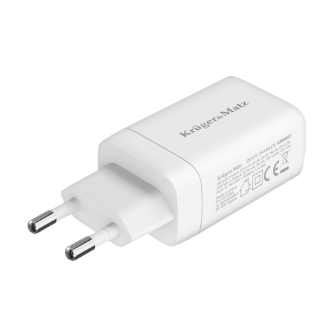 Szybka ładowarka sieciowa 65 W GaN Power Delivery Quick Charge Kruger&Matz Szybka ładowarka sieciowa 65 W GaN Power Delivery Quick Charge Kruger&Matz