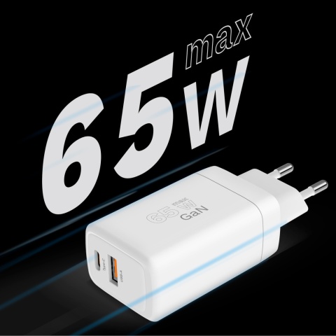 Szybka ładowarka sieciowa 65 W GaN Power Delivery Quick Charge Kruger&Matz Szybka ładowarka sieciowa 65 W GaN Power Delivery Quick Charge Kruger&Matz