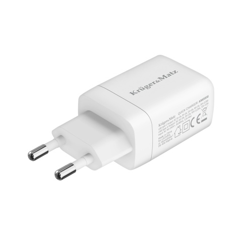 Szybka ładowarka sieciowa GAN 45W Power Delivery Quick Charge Kruger&Matz Szybka ładowarka sieciowa GAN 45W Power Delivery Quick Charge Kruger&Matz