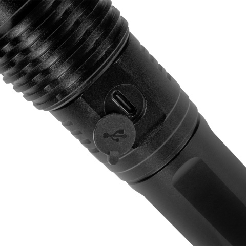 Akumulatorowa latarka LED Rebel 10 W zoom aluminium 1000 lm IP65 USB-C
