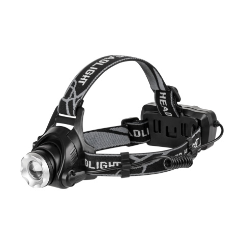Akumulatorowa latarka czołowa 10W zoom aluminium Rebel 300 lm zasięg 200 m Akumulatorowa latarka czołowa 10W zoom aluminium Rebel 300 lm zasięg 200 m