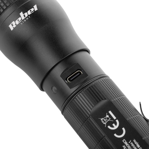 Akumulatorowa latarka ręczna 800lm 10W aluminium Rebel