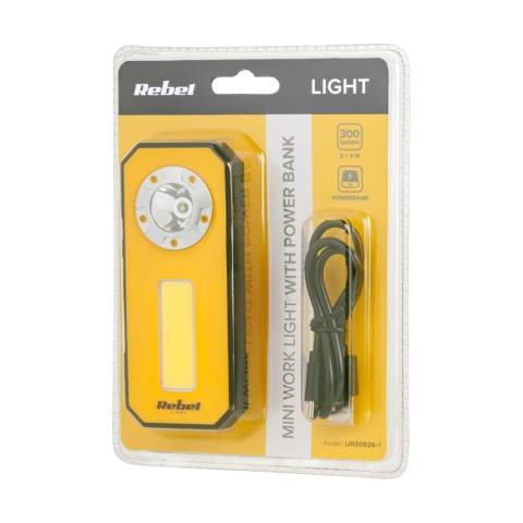 Akumulatorowa mini lampa warsztatowa 3 W LED + 3 W COB 300 lm SOS Rebel Akumulatorowa mini lampa warsztatowa 3 W LED + 3 W COB 300 lm SOS Rebel