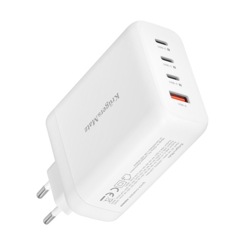 Ładowarka sieciowa Kruger&Matz 140 W GaN z funkcją Quick Chazge i Power Delivery Ładowarka sieciowa Kruger&Matz 140 W GaN z funkcją Quick Chazge i Power Delivery
