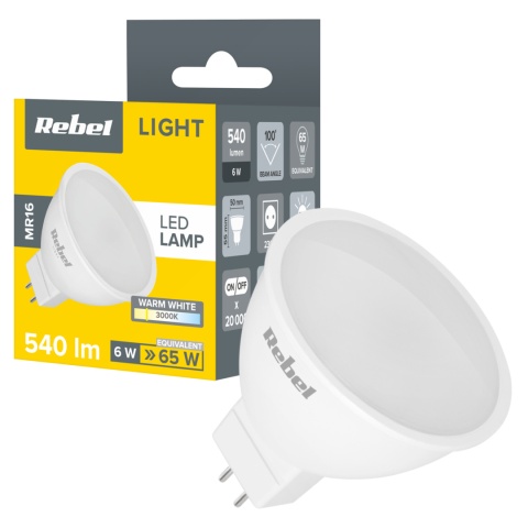 Lampa Led Rebel 6W MR16 3000K 230V trwałe mocne Lampa Led Rebel 6W MR16 3000K 230V trwałe mocne