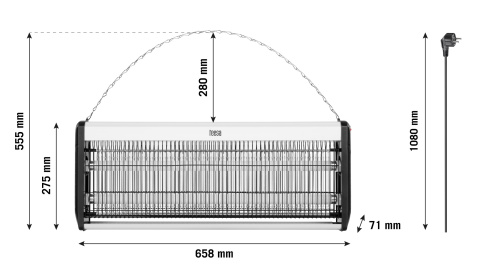 Lampa owadobójcza 36W elektryczna UV rażąca komary muchy meszki owady TEESA