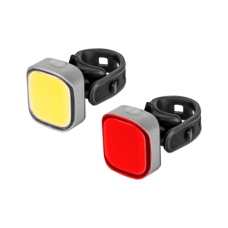 Lampka rowerowa tylna przednia LED USB 2 szt Rebel