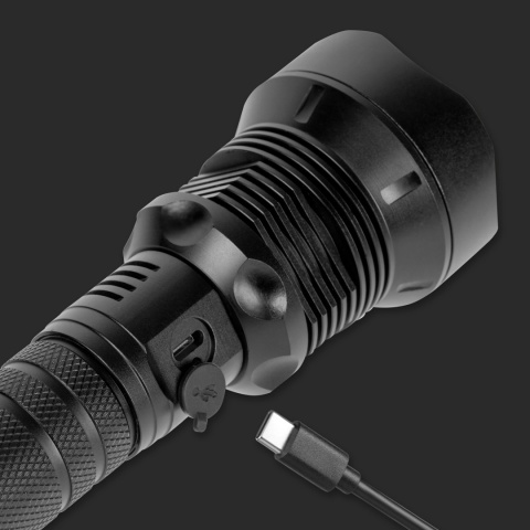 Latarka aluminiowa LED 1857lm 20W Rebel ZOOM 800m USB-C IP65 mocna jasna