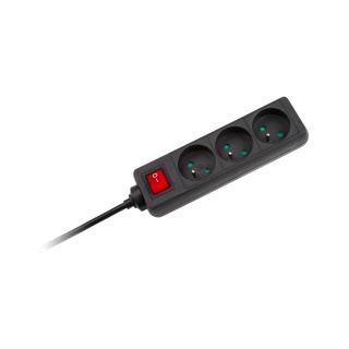 Przedłużacz listwa zasilająca 3m 3 gniazda 3x1,5mm2 włącznik Rebel