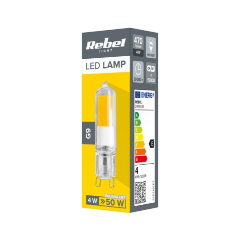 Żarówka LED G9 lampa 4W 450lm 4000K Rebel Żarówka LED G9 lampa 4W 450lm 4000K Rebel